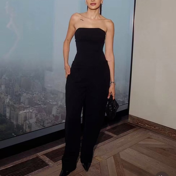 NWT Helsa The Heavy Crepe Jumpsuit - Black Revolve All in One - Picture 2 of 14